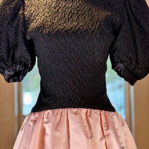 Vintage 80s Carolina Herrera CH for Saks Fifth Avenue Puff Sleeve Party Dress